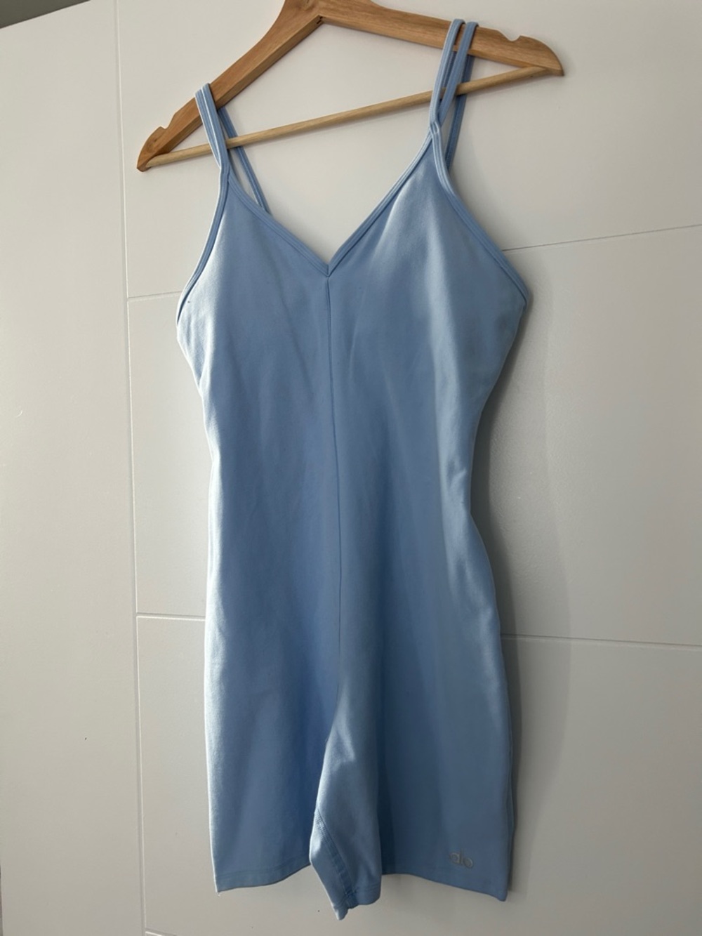 ALO Yoga Light Blue V-Neck Shapewear Romper
